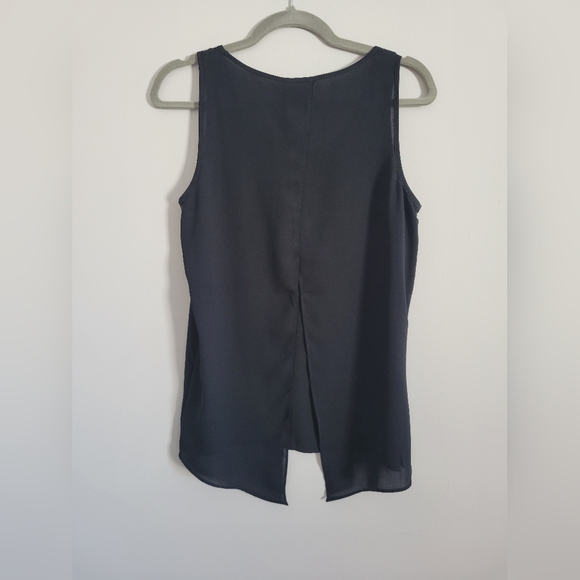 Express Black Flowy Top with Back Cutout - Picture 2 of 4